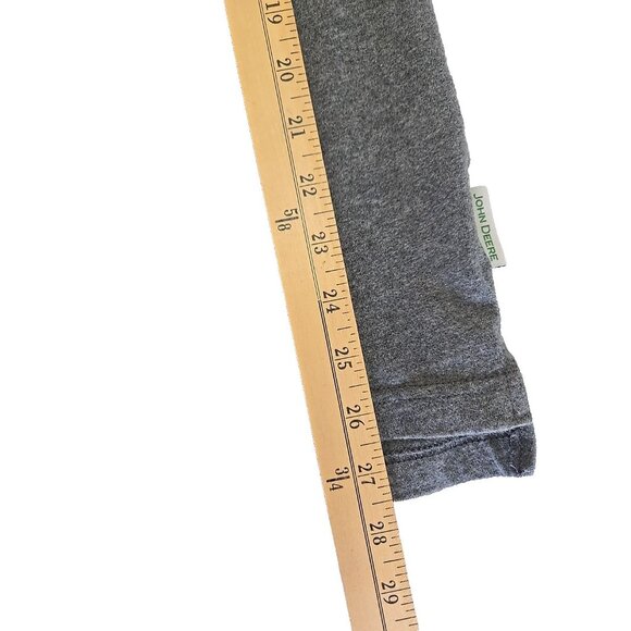 John Deere Charcoal Grey Long Sleeve Crewneck Tee Embroidered Tractor L - Picture 12 of 16